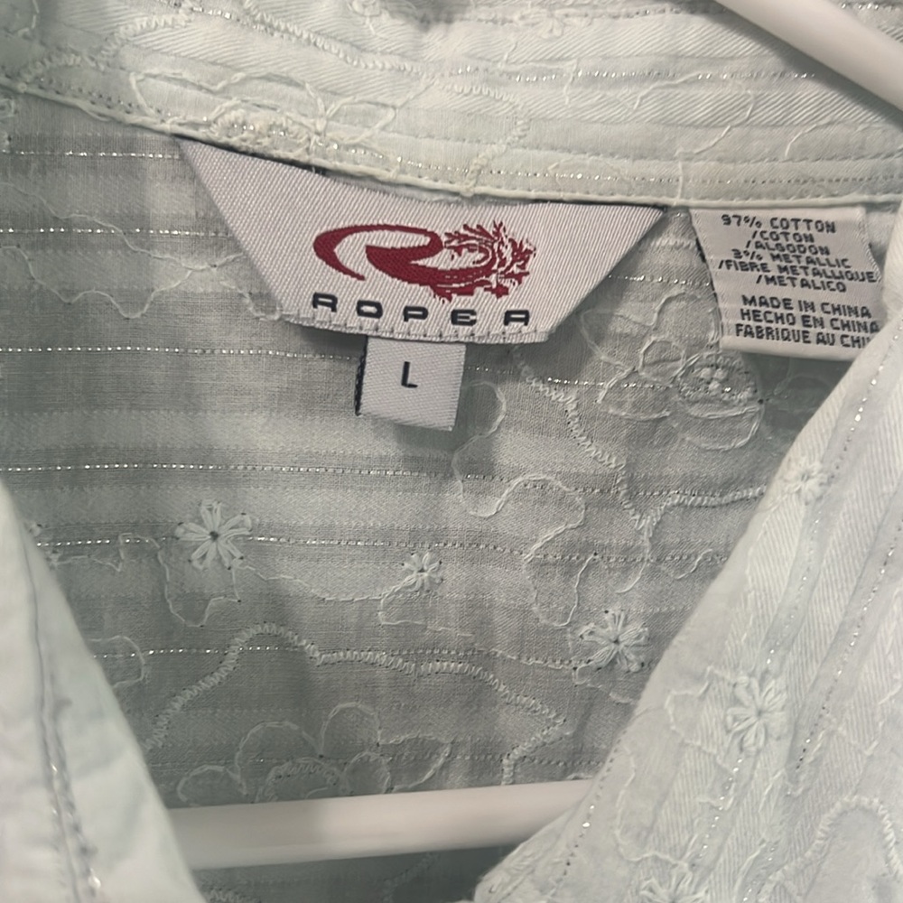 Roper White Button Down Shirt for Women - Picture 2 of 3